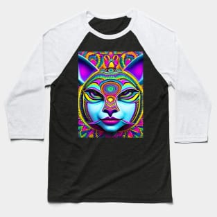 Catgirl DMTfied (23) - Trippy Psychedelic Art Baseball T-Shirt